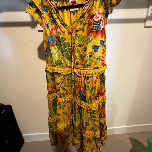 knee length dresses for ladies Off-White Painted Flowers Maxi Dress main image 1